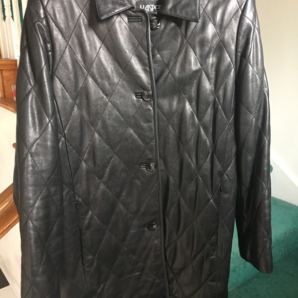 Leather jasper jacke like new. Used 1x  heavy duty coat - Picture 1 of 7